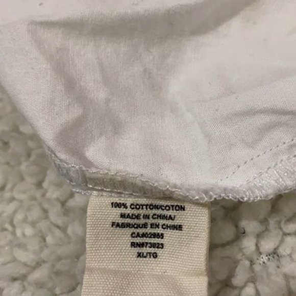 White off the shoulder t-shirt Sz L - Picture 3 of 3